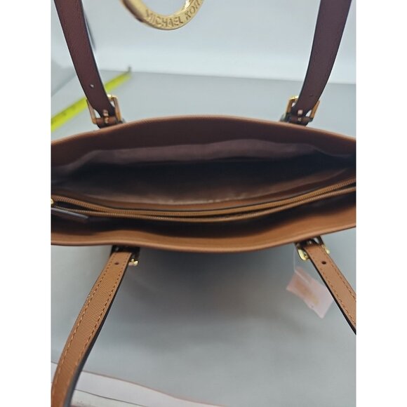 New MICHAEL KORS Jet Set Nylon Navy Blue Tote Bag Purse Leather Gold MK Logo - Picture 7 of 8